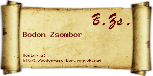 Bodon Zsombor névjegykártya